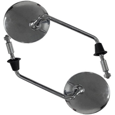 Chrome Round Mirrors with 8mm Thread - Vespa ET
