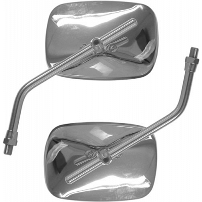 Chrome Rectangle Mirrors 10mm Clockwise Thread (Adjustable Stem)