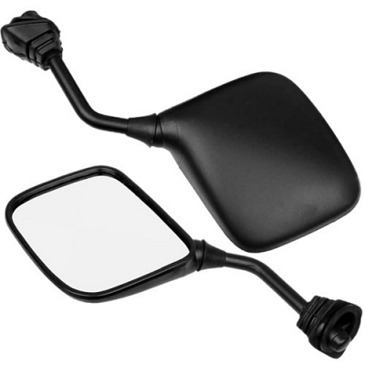 Black Left & Right Hand Fairing Type Mirrors with Flat Back