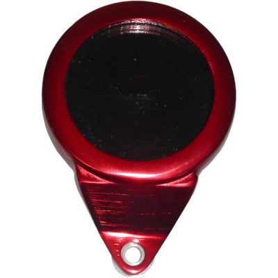 Red Anodised Round Tax Disc Holder