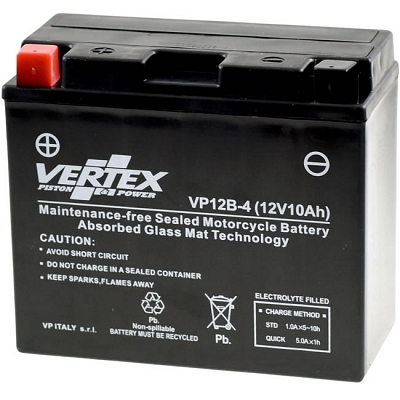 Vertex VP12A-4 AGM Battery YT12A-BS ET12A-BS FT12A-BS GT12A-BS