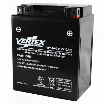 Vertex VP14A-3 AGM Battery YB14L-A2 YB14L-B2
