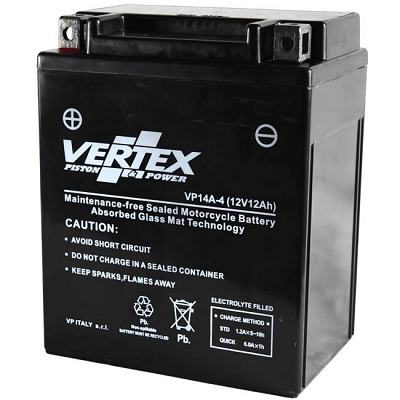 Vertex VP14A-4 AGM Battery YB14-B2 YB14-A2 EB14-A2 FB14-B2 YB14-A
