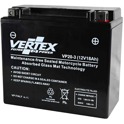 Vertex VP20-3 AGM Battery YTX20L-BS