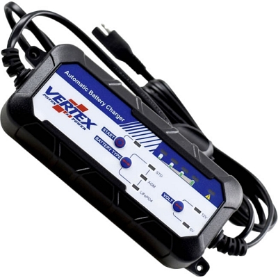 Vertex Automatic Battery Charger 4A Charges & Maintains 6v/12v Batteries