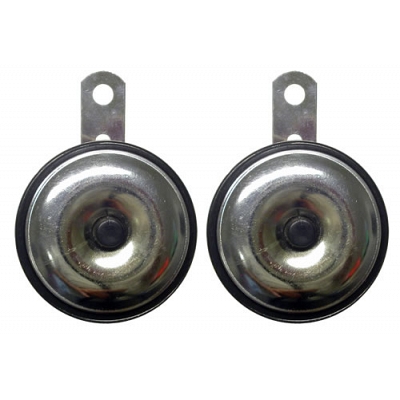 Chrome 12v 75mm Diameter Horn Pair
