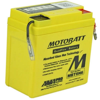 Motobatt MBT6N6 AGM Sealed Battery 6N6-1B 6N6-3B 6N6-1D