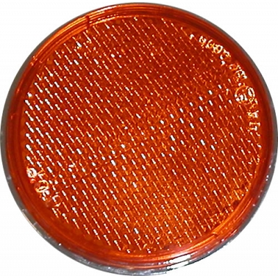 60mm Amber Round Bolt-On Reflector with E-Mark