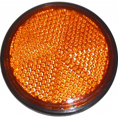60mm Amber Round Bolt-On Reflector with Black Rim