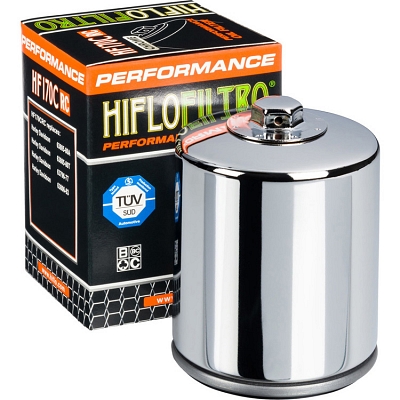 HiFlo HF170CRC Chrome Oil Filter Harley Davidson 63796-77 63805-80A 63805-80T