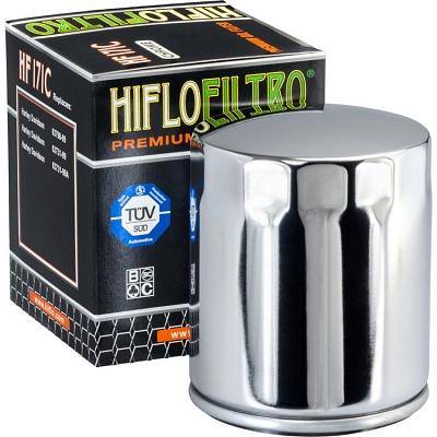 HiFlo HF171C Chrome Oil Filter Harley Davidson 62700296 63731-99 63731-99A