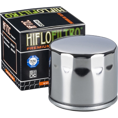 HiFlo HF172C Chrome Oil Filter Harley Davidson 63782-80 63810-80A