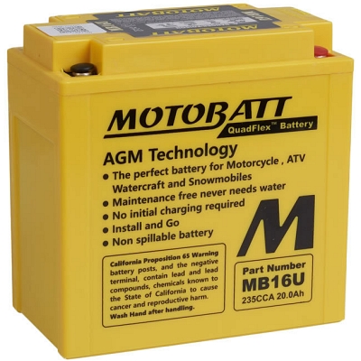 Motobatt MB16U AGM Sealed Battery YB16BA YB16B-A1 YB16B-A2 CB16BA