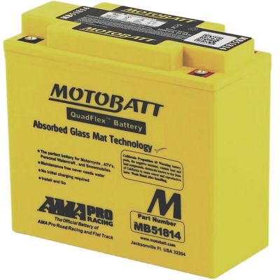 Motobatt MB51814 AGM Sealed Battery YT19BL-BS 51814 51913 52015