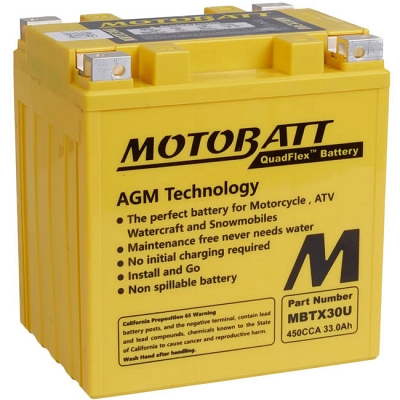 Motobatt MBTX30U AGM Sealed Battery YTX30-BS YTX30L-BS GYZ32HL