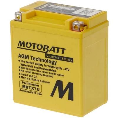 Motobatt MBTX7U AGM Sealed Battery YTX7L-BS YTZ8V