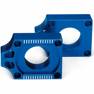 WRP Blue CNC Alloy Chain Adjuster Blocks YZ 125/250 2001 Onwards, YZF 2001-08