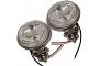 Twin 4.5" Round Stainless Steel Bottom-Mounted Spotlights