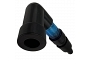 Pair of 90° Neon Blue Spark Plug Caps for Solid Terminal Plugs
