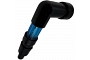 Pair of 90° Neon Blue Spark Plug Caps for Solid Terminal Plugs