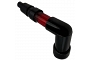 Pair of 90° Neon Red Spark Plug Caps for Solid Terminal Plugs