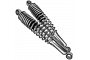 Chrome 325mm Pin + Pin Twin Shock Absorbers RD250 RD400