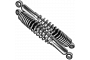 Chrome 325mm Pin + Pin Twin Shock Absorbers RD250 RD400